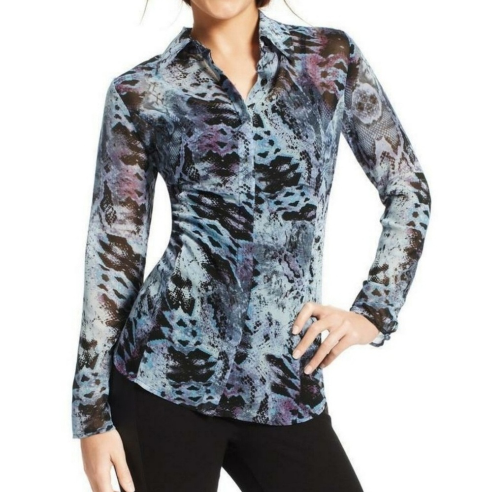 Cabi Gorgeous Python Print Blouse Size L - image 1